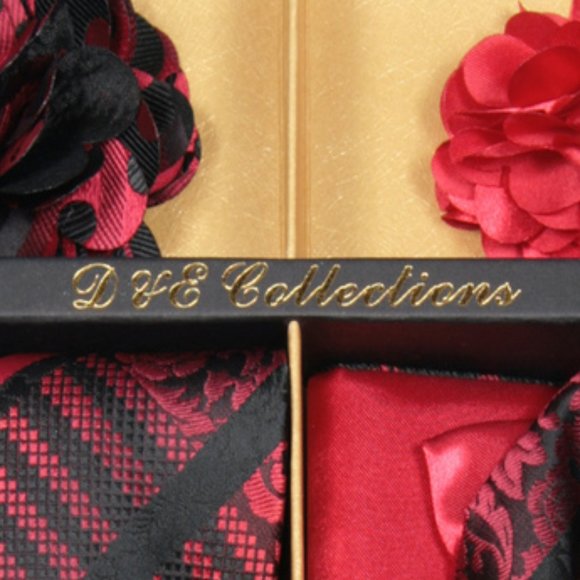 Daniel Ellissa Black Red Bow & Neck Tie 6 Set - Picture 6 of 6